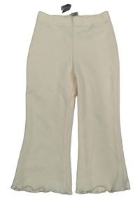 Nové - Krémové žebrované flare tepláky Dunnes