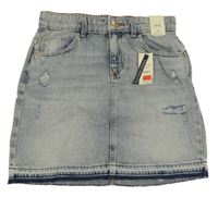 Nové - Modrá riflová sukně s prošoupáním River Island