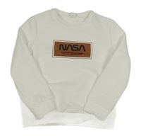 Bílá mikina s nápisem - NASA Shein