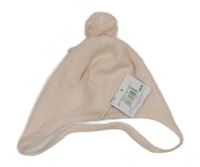 Nové - Světlerůžová vlněná čepice s bambulí