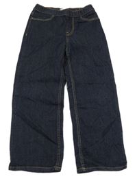 Tmavomodré wide leg tregíny riflového vzhledu H&M