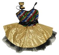 Zlato-černo-barevné cvičební body s flitry a sukní 1st Position