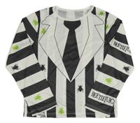 Kostým - Černo-bílé pruhované triko s kravatou - Beetlejuice Primark