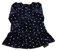 Nové - Tmavomodré sametové šaty s hvězdami Dunnes