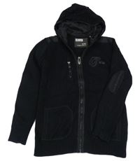 Černý propínací svetr s nápisem a kapucí G-Star