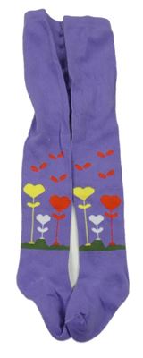 Fialové punčocháče se srdíčky