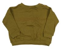 Olivová mikina s výšivkami