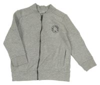 Šedá melírovaná propínací mikina s nápisem F&F