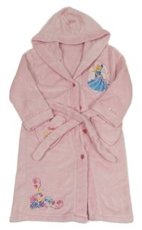 Růžový chlupatý župan s princeznou a kapucí Ladybird