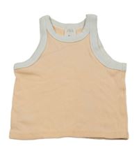 Meruňkový žebrovaný crop top Zara
