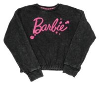 Černá melírovaná crop mikina s nápisem - Barbie Primark