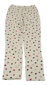 Světlebéžové melírované legíny se srdíčky Yigga