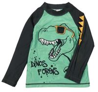 Zeleno-černé UV triko s dinosaurem H&M