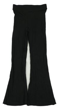 Černé žebrované flare legíny Matalan