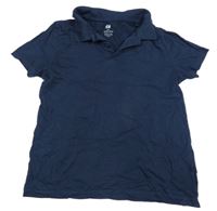 Tmavomodré polo tričko H&M