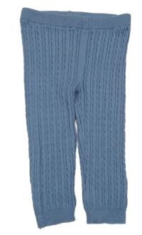 Modré pletené tepláky s copánkovým vzorem Primark