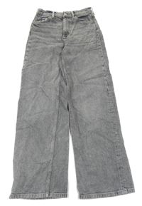 Šedé široké high waist rifle H&M