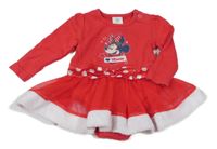 Červené bavlněno/tylové šaty s Minnie Disney