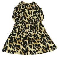 Béžovo-černé leopardí šaty River Island