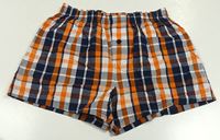 Tmavomodro-oranžové kostkované trenýrky Yigga
