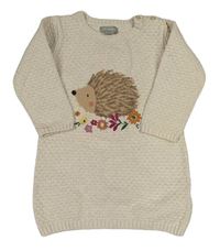 Smetanové vzorované pletené šaty s ježkem Primark