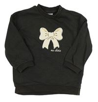 Tmavošedá mikina s mašlí H&M
