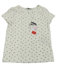 Bílé puntíkaté žebrované tričko Primark