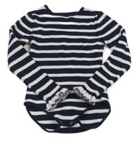 Tmavomdro-bílé pruhované pletené body Zara