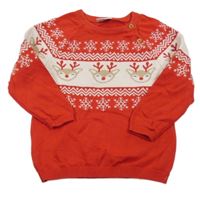 Červeno-bílý svetr se soby Pep&Co