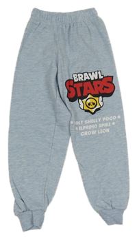 Světlemodré melírované tepláky s nápisem 