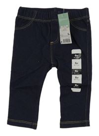 Nové - Tmavomodré legíny riflového vzhledu 