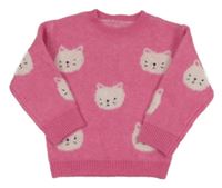 Růžový svetr s kočkami Nutmeg