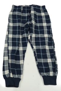 Tmaovmodro-bílé kostkované pyžamové kalhoty 