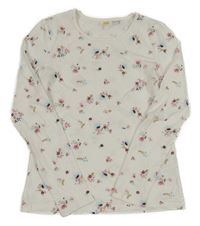 Bílé květované triko kids