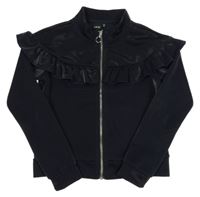 Tmavomodrá lehká bunda s volánkem 