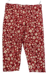 Červené květované legíny C&A