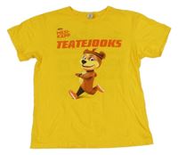 Žluté tričko s potiskem a nápisy 