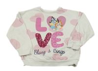 Bílo-růžová lehká mikina s Bluey 