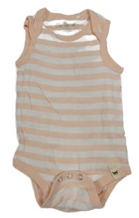 Bílo-meruňkové pruhované body 