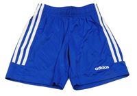 Modré sportovní kraťasy s pruhy a logem Adidas