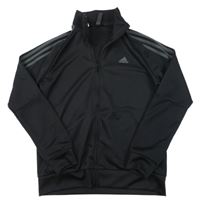 Černá sportovní funkční propínací mikina s logem Adidas