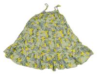 Bílo-modro-žluté vzorované šaty s citrony Primark