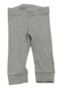 Šedé žebrované lehké tepláky H&M