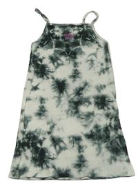 Bílo-šedé batikované žebrované šaty s nápisem Primark