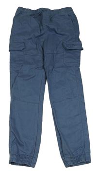 Šedomodré cargo cuff kalhoty Matalan