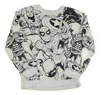 Světlešedá melírovaná mikina se superhrdiny H&M