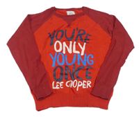 Červený svetr s nápisem zn. Lee Cooper