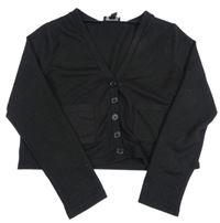 Černý crop propínací svetr New Look
