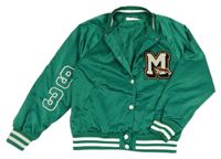 Zelený saténový bomber s písmenem a čísly H&M
