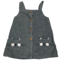 Šedé manšestrové šaty s kočičkami George